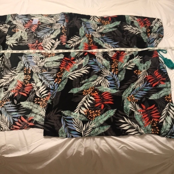 Tropical Leaf Print Kimono Coverup - Picture 11 of 12